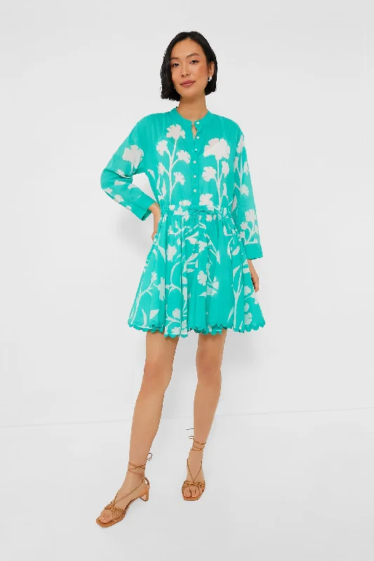 Jade Long Sleeve Beach Dress in Majorelle Print Tunics Vintage classic