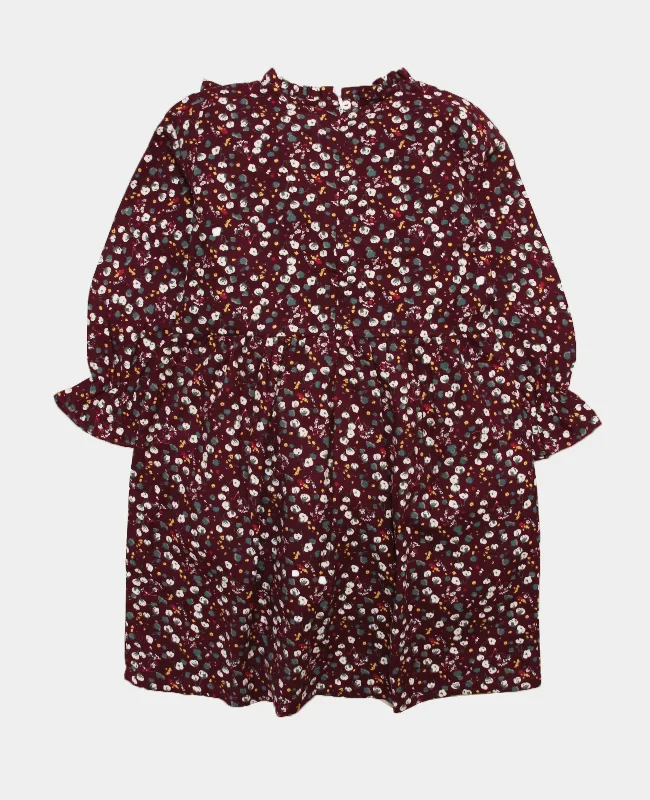 Girls L/S Printed Flannel Dress Tunics Practical easy-care