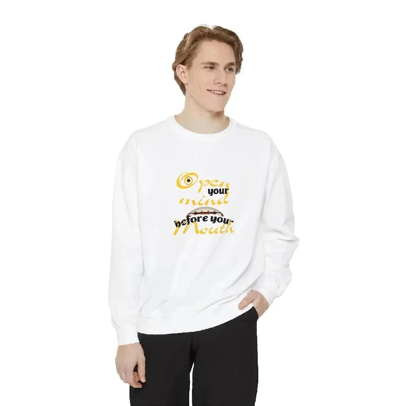 Minion Mouth and Eye Unisex Garment Dyed Sweatshirt Hoodie with Hem Drawcord Adjustable Customizable