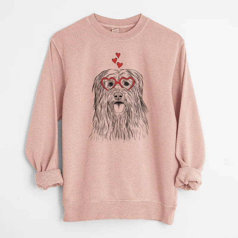 Valentine Indy the Korean Sapsali - Unisex Pigment Dyed Crew Sweatshirt Hoodie with Hood Adjustable Protection