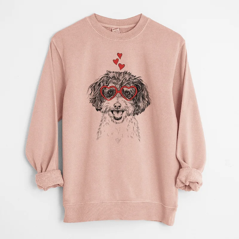 Valentine Carlos the Cavapoo - Unisex Pigment Dyed Crew Sweatshirt Hoodie with Zipper Versatile Modern