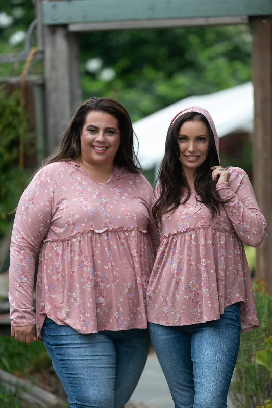 Sweet Lovely Peplum Hoodie Hoodie with Bell Sleeves Flared Feminine