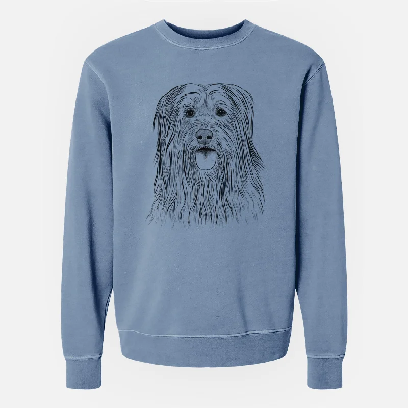 Bare Indy the Korean Sapsali - Unisex Pigment Dyed Crew Sweatshirt Hoodie with Ribbed Cuffs Snug Fit Comfort