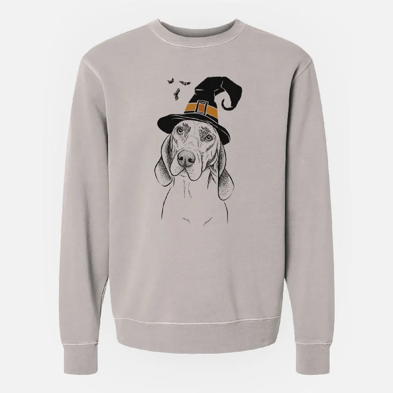 Witch Norman the Plott Hound - Unisex Pigment Dyed Crew Sweatshirt Hoodie with Ribbed Neckline Snug Warm