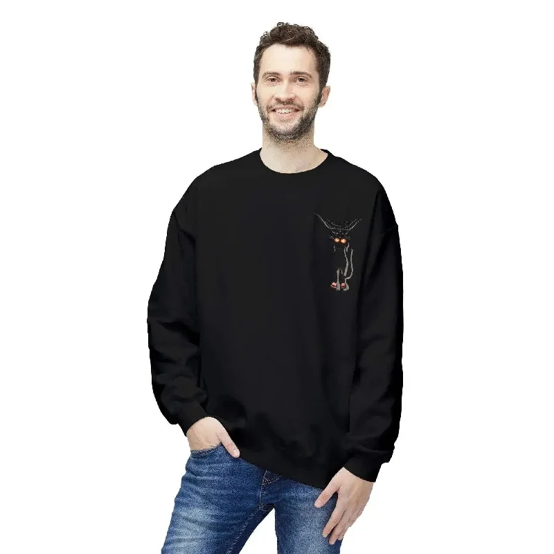 Sneaky Cats Unisex Midweight Softstyle Crewneck Sweatshirt Hoodie with Ribbed Neckline Snug Warm