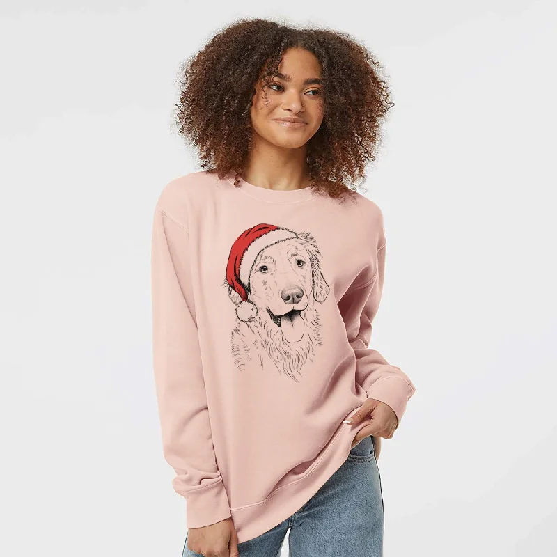 Santa Semba the Golden Retriever - Unisex Pigment Dyed Crew Sweatshirt Hoodie Crop Top Short Trendy