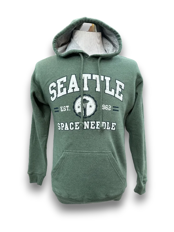 Arch Space Needle Sweatshirt Hoodie with Drop Shoulder Relaxed Streetwear