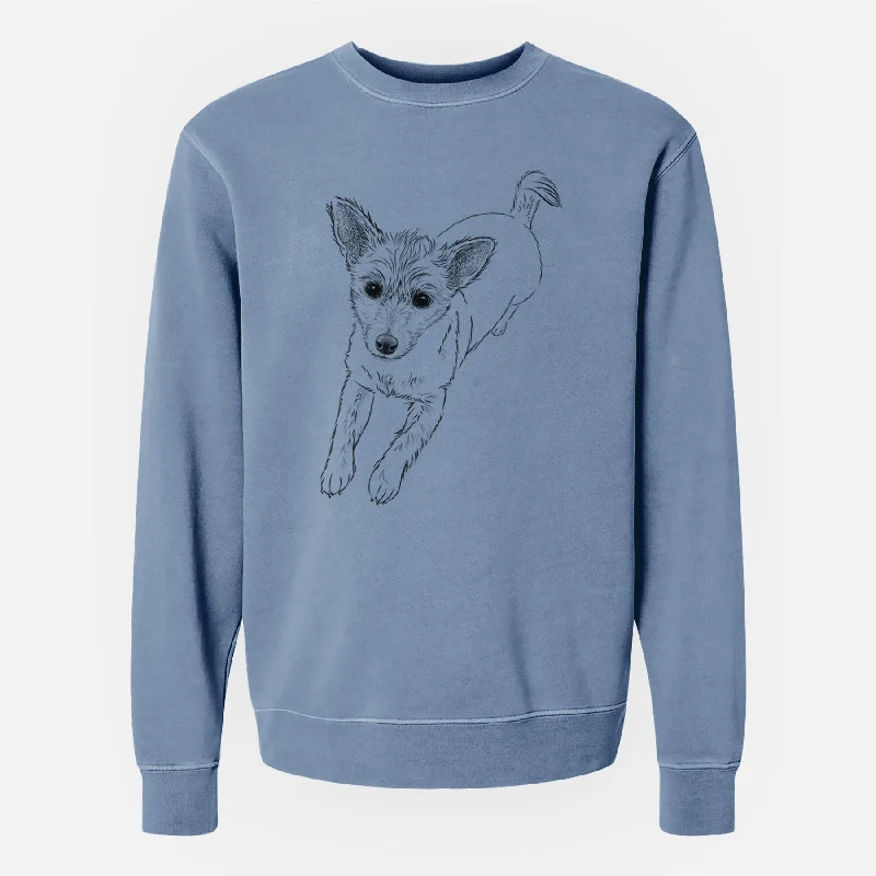 Bare Maisie the Terrier Mix - Unisex Pigment Dyed Crew Sweatshirt Hooded Sweatshirt Casual Wear Street Style