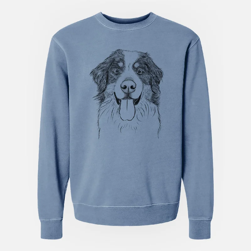 Bare Blaze the Bernese Mountain Dog - Unisex Pigment Dyed Crew Sweatshirt Hoodie Sweatshirt Pullover