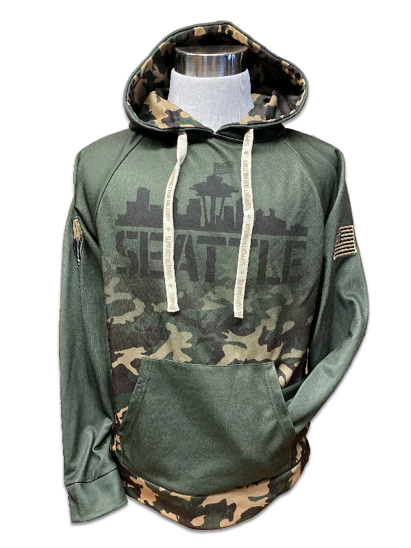 Military Appreciation Sweatshirt Hoodie with Camouflage Military Edgy