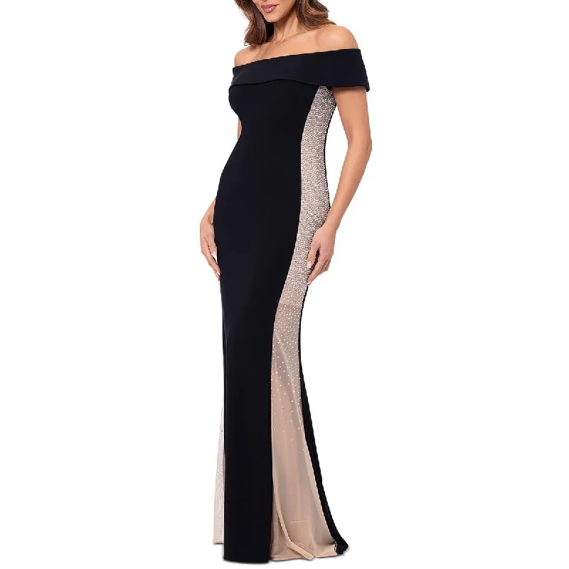 Petites Womens Beaded Polyester Evening Dress Tunics Party sparkling