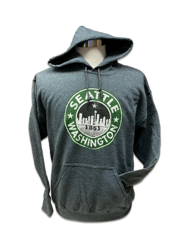 Green Circle Logo Sweatshirt Hoodie with Slim Fit Tailored Modern