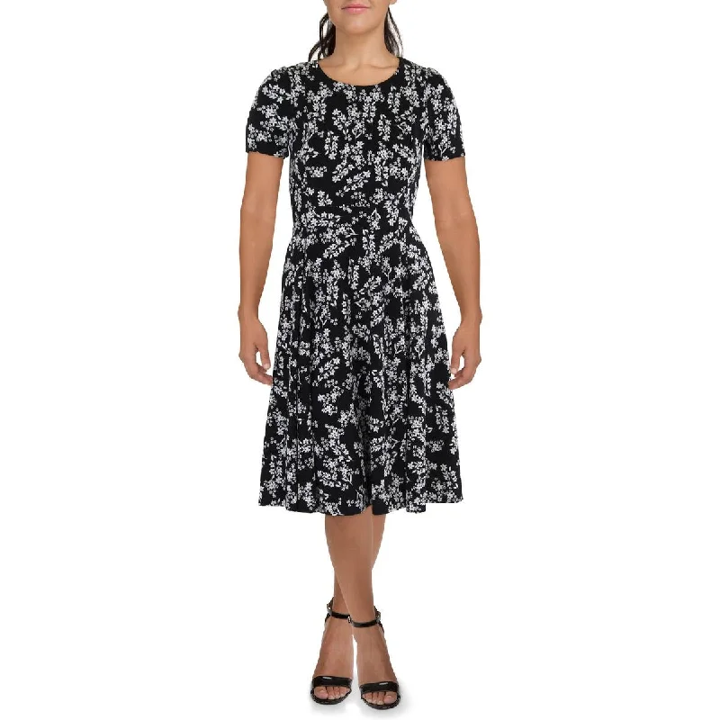 Womens Polyester Fit & Flare Dress Halter Neckline Beach