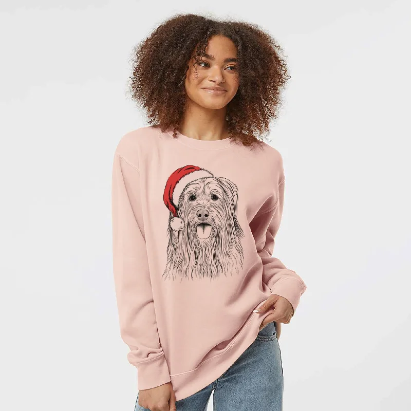 Santa Indy the Korean Sapsali - Unisex Pigment Dyed Crew Sweatshirt Hoodie with Embroidery Detailed Premium