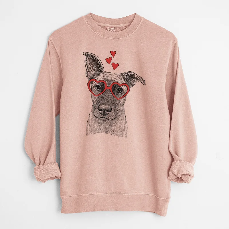 Valentine Zoey the Mixed Breed - Unisex Pigment Dyed Crew Sweatshirt Hoodie with Relaxed Fit Easy Casual