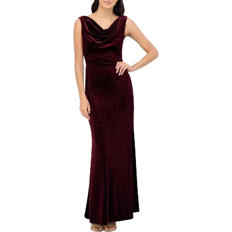 Womens Embellished Velvet Evening Dress Tunics Chinos classic