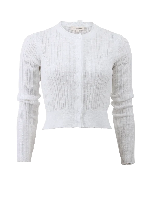 Flame Ribbed Cardigan Cardigan Knitwear Sweater