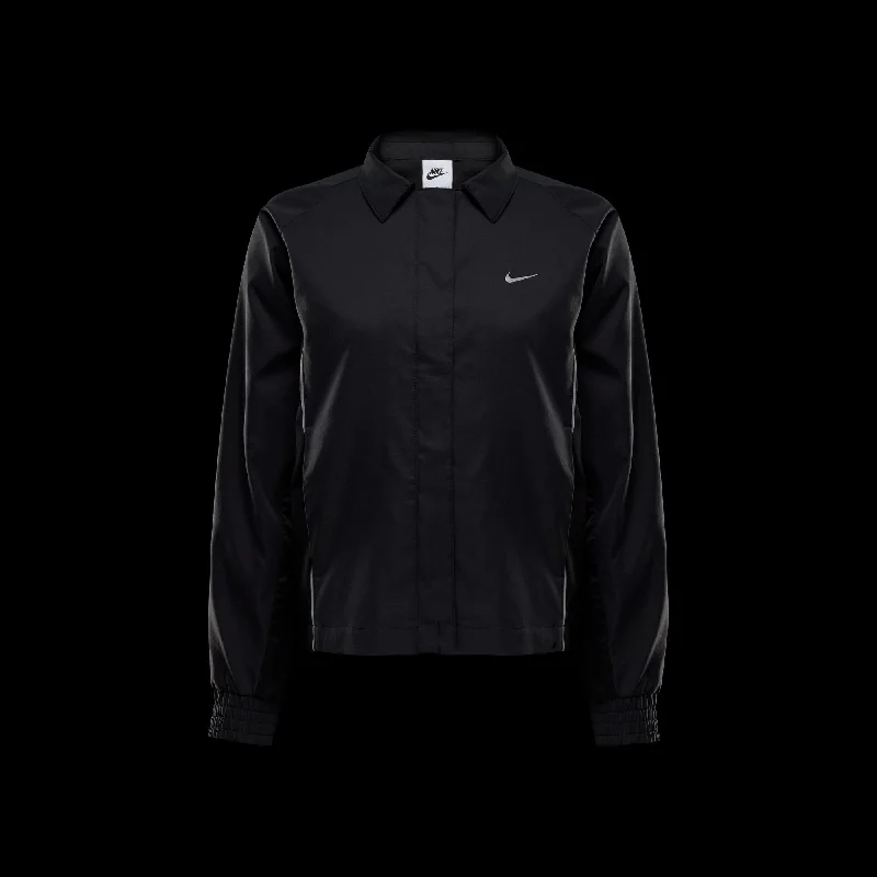 WMNS Nike Sportswear Woven Jacket "Black" A-Line Jacket Boat Neck Shawl Collar