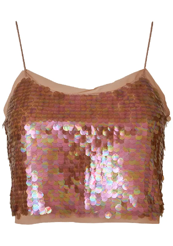 Velma Tank Sequin Tawny layering tank top