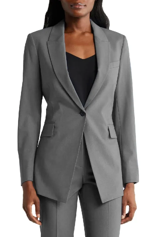 2 Pieces Single Buttons Women's Suit (Blazer+Pants) Elegant Trouser Pants