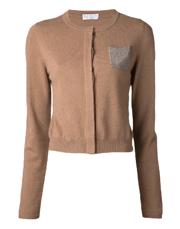 Cropped Monili Pocket Cardigan Modern Contemporary chic