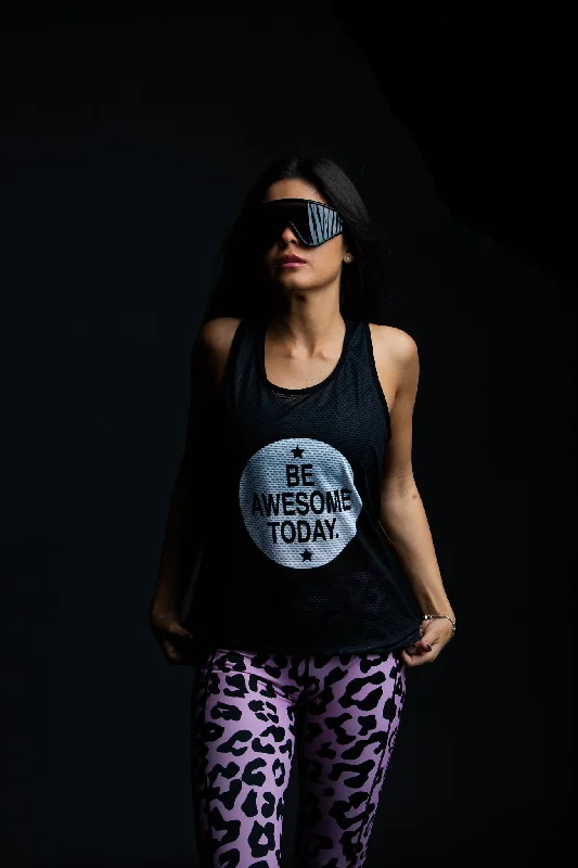 Be Awesome Today Run Tank rhinestone tank top