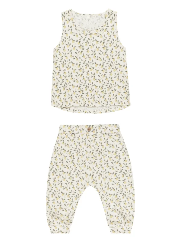 Rylee & Cru Tank & Slouch Pant Set, Lemons crew neck tank