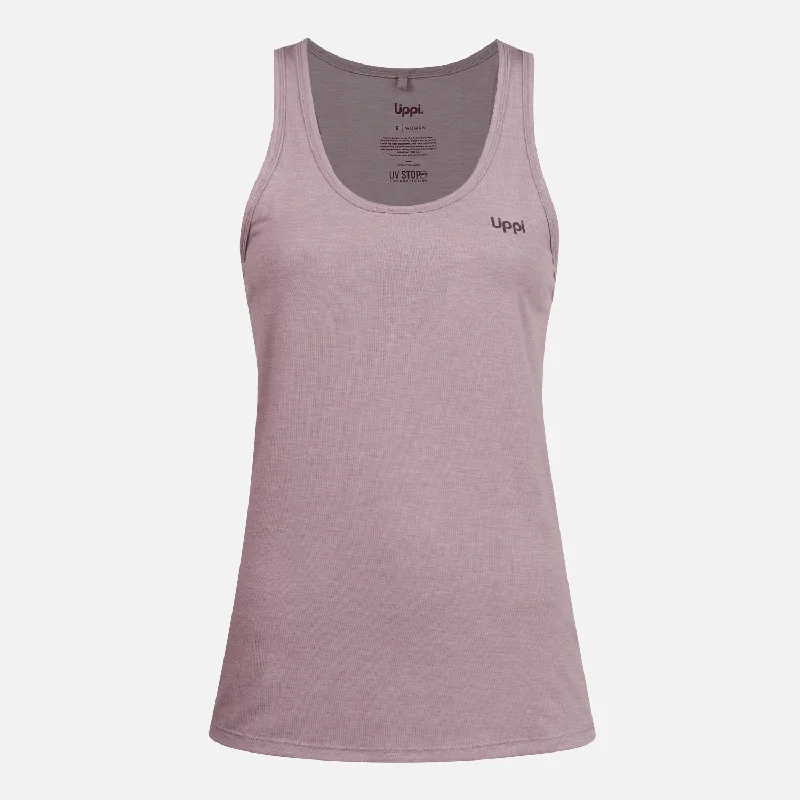 Polera Mujer Summit UV-Stop Tank Melange Malva Lippi soft pink tank