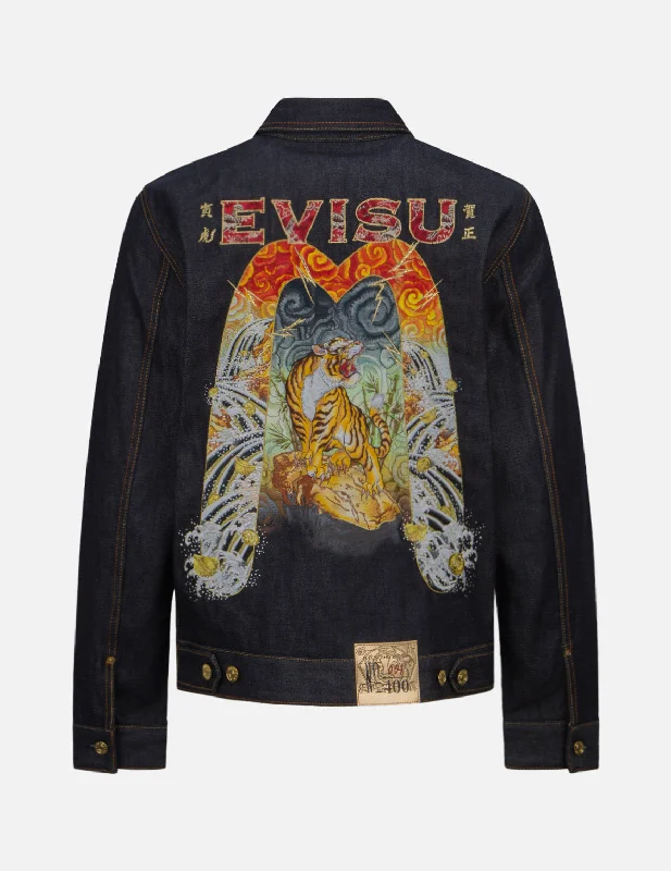2022 Gold Edition Year of the Tiger Denim Jacket Anorak Shell Jacket Lightweight Jacket