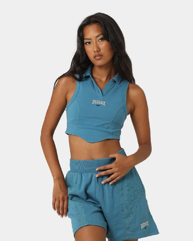 Reebok Women's Varsity Tank Moon Grey ribbed tank top