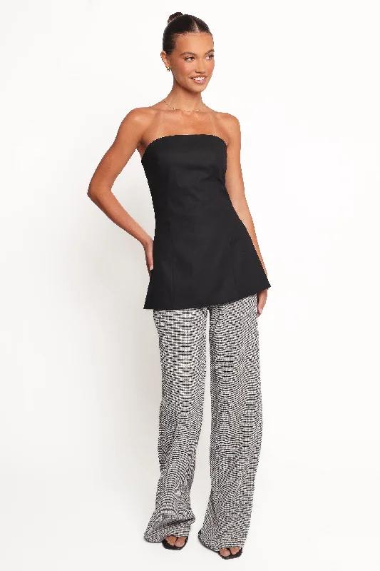 Afton Pant - Black White Chic Wool Trousers