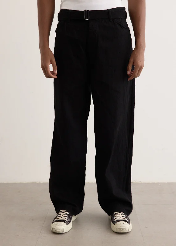 Denim Belted Pants Fashionable Work Pants