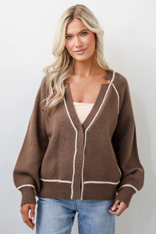 FINAL SALE - Cuddle Up Close Mocha Sweater Cardigan Chenille Fabric Brocade Fabric Lace Fabric
