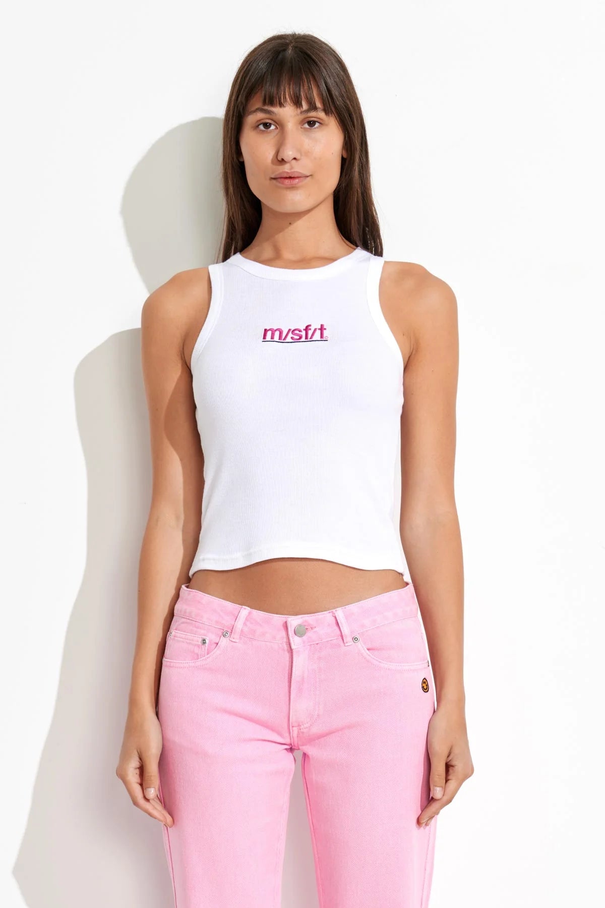 MISFIT UNITED NEEDS RIB TANK - WHITE sleep tank top
