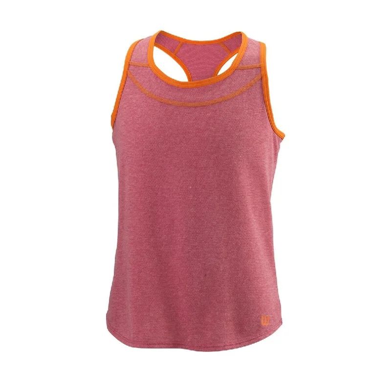 Wilson Girl's Competition Tank Top II (Pink/Orange) low neck tank