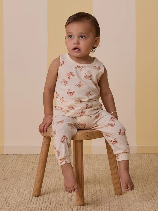 Rylee & Cru Tank & Slouch Pant Set, Crabs cotton tank top