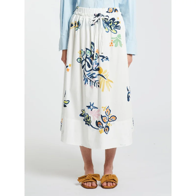 MARELLA Off White Printed Skirt leather skirt bold