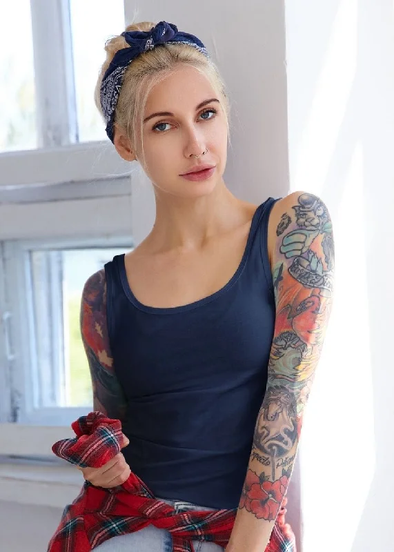 Solid Women Tank Top - Classic Navy navy tank top