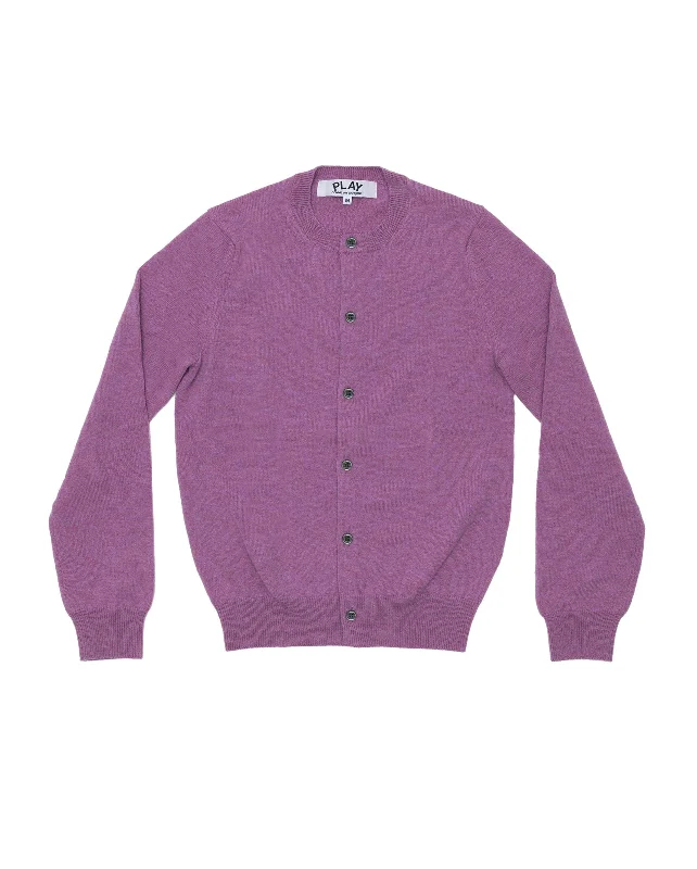 N091 SMALL HEART CARDIGAN / PURPLE Stretchy Elastic Breathable