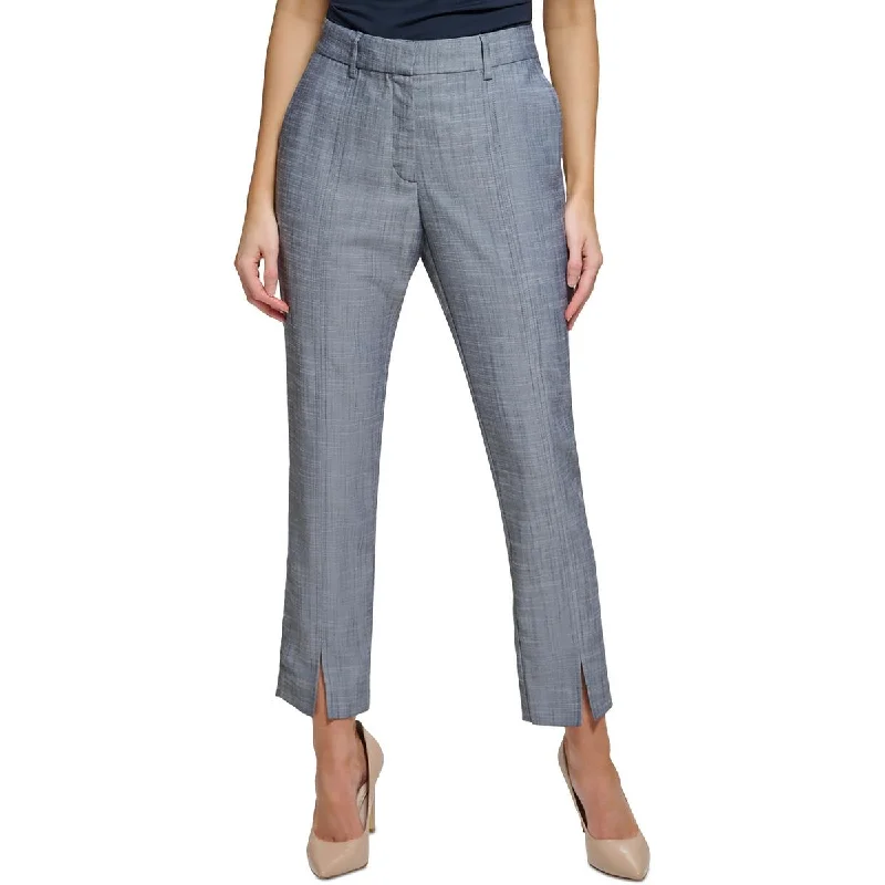Tommy Hilfiger Womens Mid-Rise Straight Leg Ankle Pants Classic Bootcut Trousers