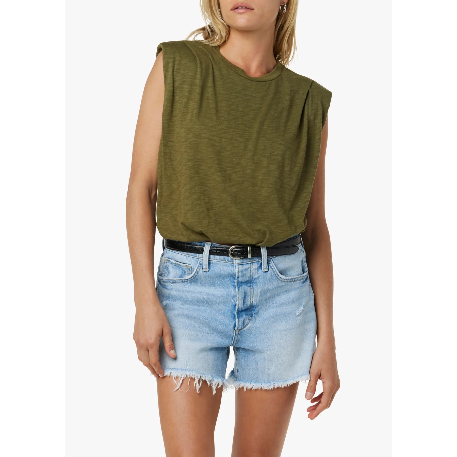 Joe's Jeans - The Arden Sleeveless Tank - Burnt Olive scoop neck tank