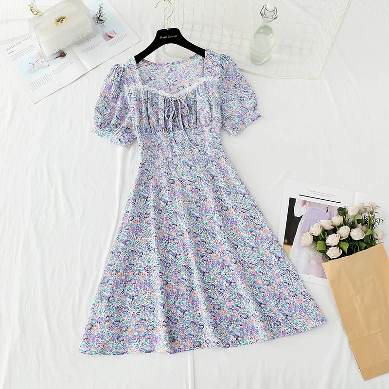 New style gentle wind sweet square collar lace temperament small skirt  4860 wool skirt thick