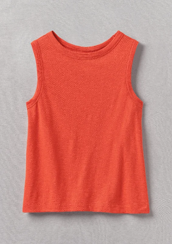 Garment Dyed Organic Cotton Tank Top | Pumpkin v-neck tank top