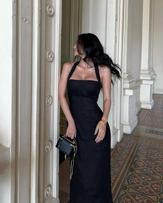 Sexy Black Halter Mermaid Prom Dress Evening Party Dress,DP1509 Tunics Ceremony elegant