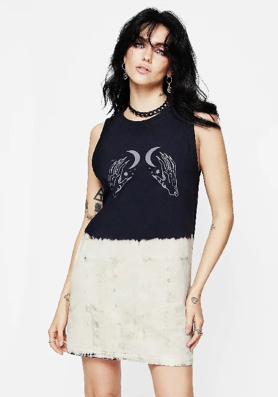 Galdor Tie Dye Longline Tank Top glitter tank top