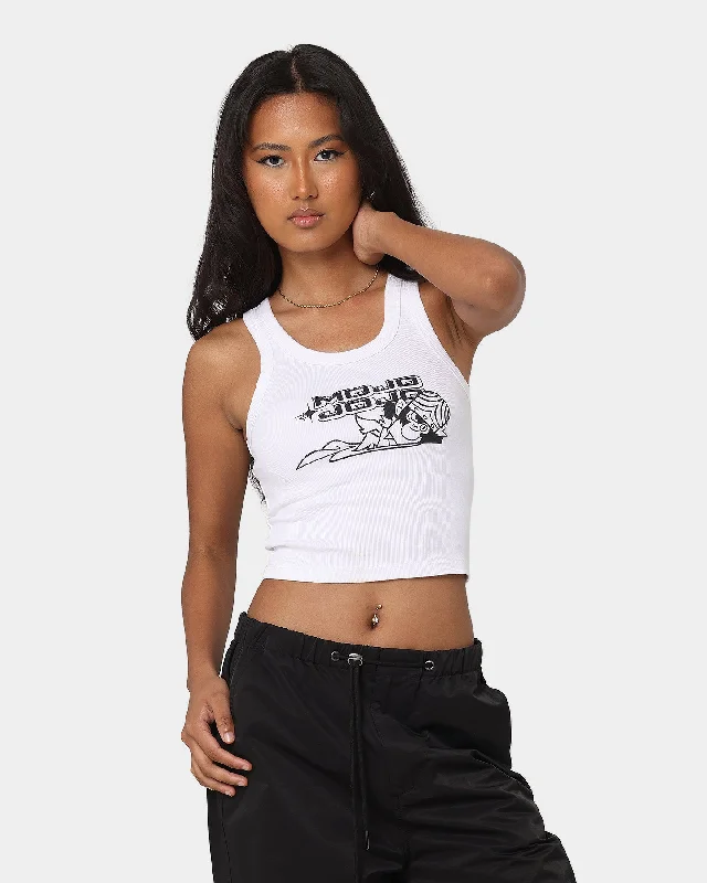 American Thrift X Powerpuff Girls Women's Mojo Jojo Tank Top White flexible tank top