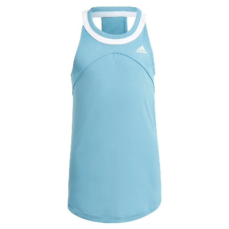 adidas Girls G Club Tank Top (Blue/White) strappy tank top