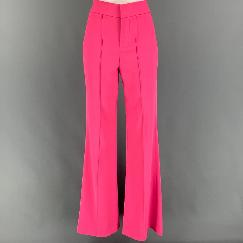 ALICE + OLIVIA Size 0 Pink Wide Leg Dress Pants Warm Wool Trousers