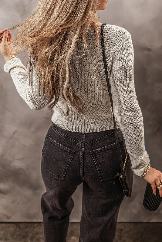 Chic Cardigan Sweater Embroidered Appliqued Beaded