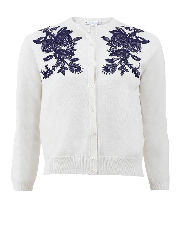 Floral Embroidered Cardigan Jersey Fabric Tulle Fabric Batik Fabric